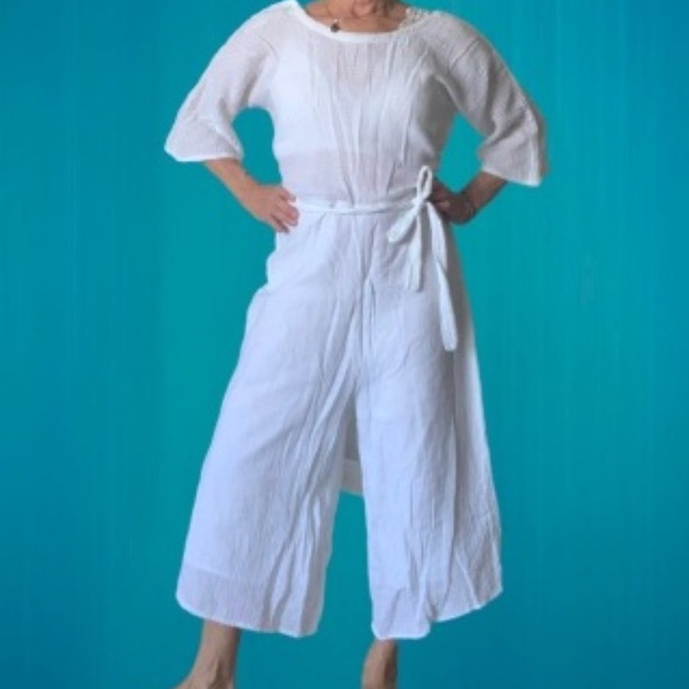 White Yoga of Australia Linen Jumpsuit